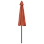 Sombrilla balcón semicircular aluminio terracota 270x144x222 cm de vidaXL, Sombrillas - Ref: Foro24-312499, Precio: 126,22 €,...