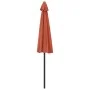 Terracotta aluminum semicircular balcony umbrella 270x144x222 cm by vidaXL, Umbrellas - Ref: Foro24-312499, Price: 131,48 €, ...