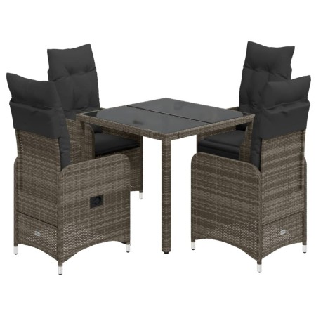 Mesita y sillas jardín 5 pzas y cojines ratán sintético gris de , Conjuntos de jardín - Ref: Foro24-3277033, Precio: 619,93 €...