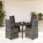 Mesita y sillas jardín 5 pzas y cojines ratán sintético gris de , Conjuntos de jardín - Ref: Foro24-3277033, Precio: 619,93 €...