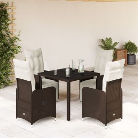 Mesita y sillas jardín 5 pzas y cojines ratán sintético marrón de , Conjuntos de jardín - Ref: Foro24-3277188, Precio: 600,34...