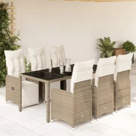 Set de mesa y sillas jardín 7 pzas con cojines ratán PE marrón de , Conjuntos de jardín - Ref: Foro24-3277213, Precio: 947,01...