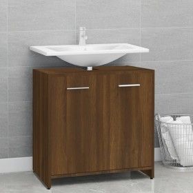 Armario de baño madera contrachapada marrón roble 60x33x60 cm de vidaXL, Muebles de baño - Ref: Foro24-815527, Precio: 39,08 ...