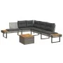 Set sofás jardín y cojines 2 pzas ratán sintético acacia gris de , Conjuntos de jardín - Ref: Foro24-3277499, Precio: 395,02 ...