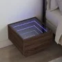 Mesita de noche con Infinity LED marrón roble 40x40x30 cm de , Mesitas de noche - Ref: Foro24-3284069, Precio: 61,43 €, Descu...