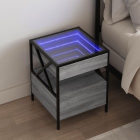 Mesa de centro con Infinity LED gris Sonoma 40x40x51 cm de , Mesitas de noche - Ref: Foro24-3284104, Precio: 90,53 €, Descuen...