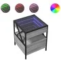 Mesa de centro con Infinity LED gris Sonoma 40x40x51 cm de , Mesitas de noche - Ref: Foro24-3284104, Precio: 89,12 €, Descuen...