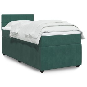 Cama box spring con colchón terciopelo verde oscuro 80x200 cm de , Camas y somieres - Ref: Foro24-3287593, Precio: 305,10 €, ...