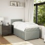 Cama box spring con colchón terciopelo gris claro 100x200 cm de , Camas y somieres - Ref: Foro24-3287662, Precio: 365,69 €, D...