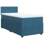 Box spring bed with blue velvet mattress 100x200 cm by , Beds and slatted bases - Ref: Foro24-3287660, Price: 345,90 €, Disco...