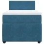 Box spring bed with blue velvet mattress 100x200 cm by , Beds and slatted bases - Ref: Foro24-3287660, Price: 345,90 €, Disco...