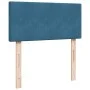 Box spring bed with blue velvet mattress 100x200 cm by , Beds and slatted bases - Ref: Foro24-3287660, Price: 345,90 €, Disco...