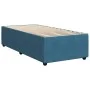 Box spring bed with blue velvet mattress 100x200 cm by , Beds and slatted bases - Ref: Foro24-3287660, Price: 345,90 €, Disco...