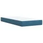 Box spring bed with blue velvet mattress 100x200 cm by , Beds and slatted bases - Ref: Foro24-3287660, Price: 345,90 €, Disco...