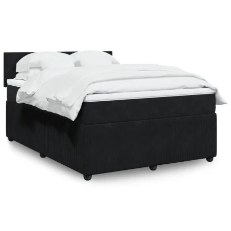 Box spring bed with black velvet mattress 160x200 cm by , Beds and slatted bases - Ref: Foro24-3287778, Price: 524,98 €, Disc...