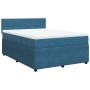 Cama box spring con colchón terciopelo azul 160x200 cm de , Camas y somieres - Ref: Foro24-3287786, Precio: 582,65 €, Descuen...
