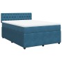 Cama box spring con colchón terciopelo azul 160x200 cm de , Camas y somieres - Ref: Foro24-3287792, Precio: 596,78 €, Descuen...
