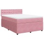 Cama box spring con colchón terciopelo rosa 160x200 cm de , Camas y somieres - Ref: Foro24-3287799, Precio: 561,61 €, Descuen...
