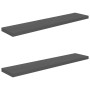 Estante flotante de pared 2 uds MDF gris brillo 120x23,5x3,8 cm en Estanterías | Comprar online en Foru.es