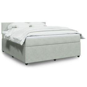 Cama box spring con colchón terciopelo gris claro 180x200 cm de , Camas y somieres - Ref: Foro24-3287800, Precio: 687,79 €, D...
