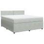 Cama box spring con colchón terciopelo gris claro 180x200 cm de , Camas y somieres - Ref: Foro24-3287800, Precio: 687,79 €, D...