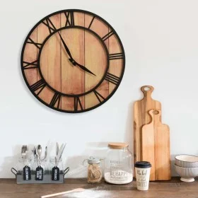 Reloj de pared MDF y hierro marrón y negro 39 cm de vidaXL, Relojes de pared - Ref: Foro24-325172, Precio: 37,10 €, Descuento: %