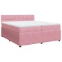 Cama box spring con colchón terciopelo rosa 200x200 cm de , Camas y somieres - Ref: Foro24-3287835, Precio: 759,17 €, Descuen...