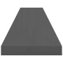 Estante flotante de pared 2 uds MDF gris brillo 120x23,5x3,8 cm en Estanterías | Comprar online en Foru.es