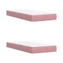 Box spring bed with a pink velvet mattress 200x200 cm by , Beds and slatted bases - Ref: Foro24-3287835, Price: 647,89 €, Dis...