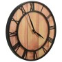 Reloj de pared MDF y hierro marrón y negro 39 cm de vidaXL, Relojes de pared - Ref: Foro24-325172, Precio: 39,59 €, Descuento: %