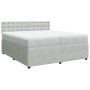 Cama box spring con colchón terciopelo gris claro 200x200 cm de , Camas y somieres - Ref: Foro24-3287842, Precio: 695,42 €, D...