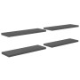 Estante flotante de pared 4 uds MDF gris brillo 120x23,5x3,8 cm en Estanterías | Comprar online en Foru.es
