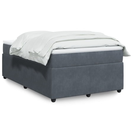 Cama box spring con colchón terciopelo gris oscuro 120x190 cm de , Camas y somieres - Ref: Foro24-3285627, Precio: 420,06 €, ...