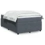 Dark gray velvet box spring bed with mattress 120x190 cm by , Beds and slatted bases - Ref: Foro24-3285627, Price: 425,42 €, ...