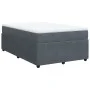 Dark gray velvet box spring bed with mattress 120x190 cm by , Beds and slatted bases - Ref: Foro24-3285627, Price: 425,42 €, ...