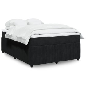 Cama box spring con colchón terciopelo negro 140x200 cm de , Camas y somieres - Ref: Foro24-3285646, Precio: 504,63 €, Descue...