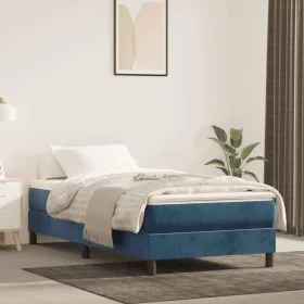 Dark blue velvet pocket spring mattress 80x210x20cm by , Mattresses - Ref: Foro24-4016562, Price: 117,62 €, Discount: %