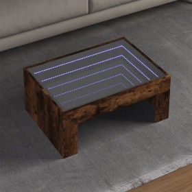 Mesa de centro con Infinity LED roble ahumado 70x50x30 cm de , Mesas de centro - Ref: Foro24-847613, Precio: 91,26 €, Descuen...