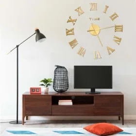 Reloj 3D de pared con diseño moderno dorado 100 cm XXL de vidaXL, Relojes de pared - Ref: Foro24-325160, Precio: 20,50 €, Des...