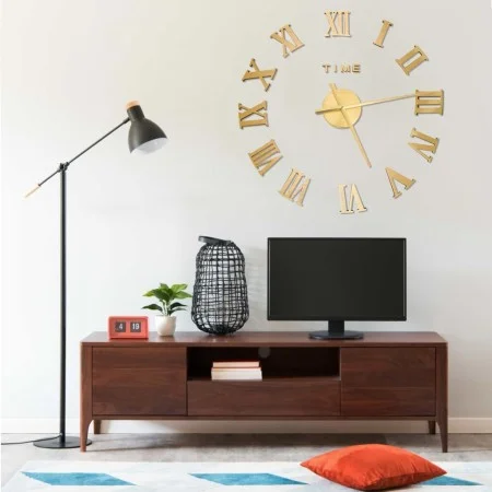 Reloj 3D de pared con diseño moderno dorado 100 cm XXL de vidaXL, Relojes de pared - Ref: Foro24-325160, Precio: 20,50 €, Des...