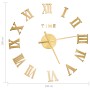 Reloj 3D de pared con diseño moderno dorado 100 cm XXL de vidaXL, Relojes de pared - Ref: Foro24-325160, Precio: 20,90 €, Des...