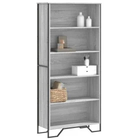 Estantería madera de ingeniería color gris Sonoma 80x31x169 cm de , Librerías y estanterías - Ref: Foro24-3295315, Precio: 92...