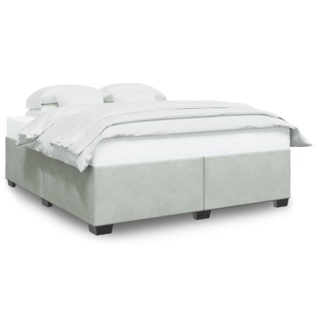 Estructura de cama de terciopelo gris claro 180x200 cm de , Camas y somieres - Ref: Foro24-3284649, Precio: 233,13 €, Descuen...