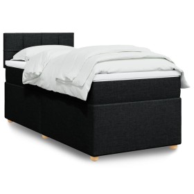Cama box spring individual con colchón tela negro de , Camas y somieres - Ref: Foro24-3286859, Precio: 336,68 €, Descuento: %