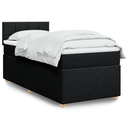 Cama box spring individual con colchón tela negro de , Camas y somieres - Ref: Foro24-3286859, Precio: 336,68 €, Descuento: %