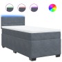 Cama box spring individual con colchón terciopelo gris oscuro de , Camas y somieres - Ref: Foro24-3288770, Precio: 333,96 €, ...