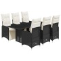 Set de mesa y sillas de jardín 7 pzas y cojines ratán PE negro de , Conjuntos de jardín - Ref: Foro24-3277141, Precio: 885,49...