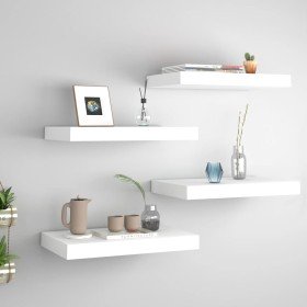 Estantes flotantes de pared 4 uds MDF blanco 40x23x3,8 cm en Estanterías | Comprar online en Foru.es