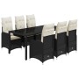 Set de mesa y sillas de jardín 7 pzas y cojines ratán PE negro de , Conjuntos de jardín - Ref: Foro24-3276993, Precio: 766,67...