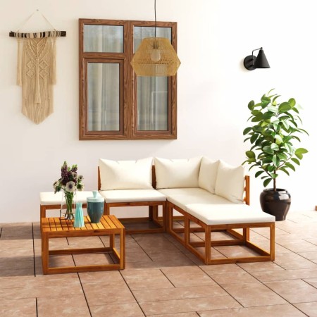 Set muebles de jardín 6 pzas con cojines madera maciza acacia de , Conjuntos de jardín - Ref: Foro24-3098664, Precio: 537,94 ...